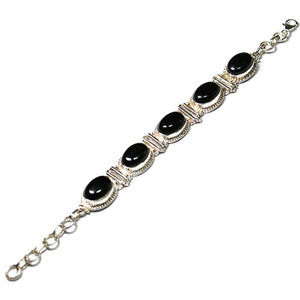 Sukhmani <b>Black</b> Onyx 925 Sterling Silver Bezel Set Gemstone Bracelet Unisex Everyday Wear Bohemian Wanderlust Anniversary Party - Product Image 1
