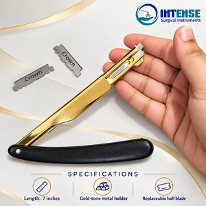 Rasoir droit de barbier en gros avec boîte de 100 demi-lames – Shavette de rasage professionnelle - Product Image 5