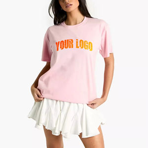 T-shirt unisexe de luxe en coton épais 100 % de haute qualité, coupe ample, personnalisable avec logo imprimé, pour femme, OEM, avec trous en spandex - Product Image 1