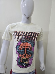 เสื้อยืดคอตตอนยูนิเซ็กซ์ พิมพ์ลายหัวกะโหลก คอกลม แขนสั้น สไตล์ลำลอง ใส่ได้ทั้งฤดูใบไม้ผลิและฤดูร้อน เนื้อผ้าเจอร์ซีย์ ระบายอากาศได้ดี ทรงพอดีตัว - Product Image 1