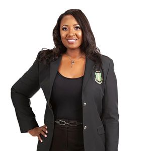 AKA Blazer Classique Noir pour Femme, Coupe Ajustée, avec Écusson Brodé, Vêtement d'extérieur Professionnel, Formel, pour Affaires et Sororités, Tendance - Product Image 1