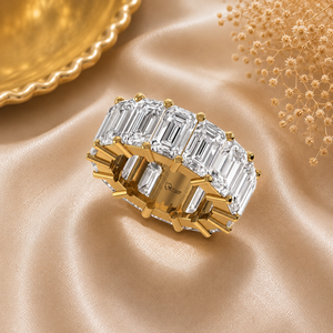 Nouvelle bague en diamant de laboratoire taille radiant en argent 925 et or 9kt, 14kt, 18kt pour femme, idéale pour une bague de fiançailles - Product Image 1