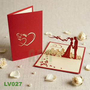 Tarjeta de Invitación de Boda 3D Pop-Up Personalizada con Sobre, Hecha a Mano, Estilo Romántico, Papel Recortado, Decoración para el Hogar, Día de San Valentín ANN - Product Image 3