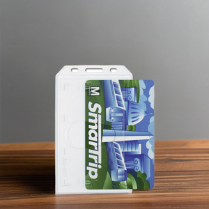 Rigid Plastic Vertical <b>ID</b> Badge <b>Holder</b> Credit Card Sleeve Personal Card Name Tag - Product Image 1