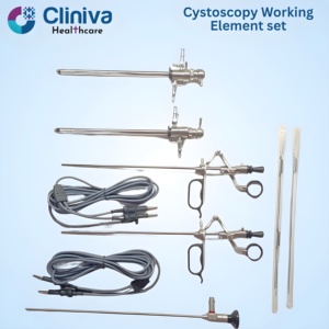 Ensemble d'éléments de travail pour cystoscopie, bipolaire passif à double tige, compatible avec les instruments chirurgicaux en acier inoxydable de qualité médicale - Product Image 2