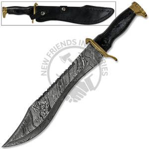 Nuevo Cuchillo Bowie Ranger Personalizable de 16 Pulgadas de Acero de Damasco, Cuchillo de Caza para Exteriores con Mango de Madera Exótica, el Mejor Cuchillo de Colección de Hoja Fija - Product Image 2