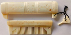 Peigne en os de buffle écologique blanc, taille personnalisée, toilettage de précision, poli, style animalier, artisanat naturel - Product Image 5