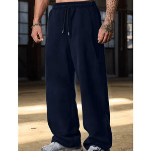 Pantalones de Hombre Estilo Jogging, Color Sólido, Corte Recto, Casuales, Otoño-Invierno, Nuevo Estilo con Felpa - Product Image 3