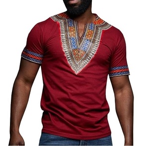Camisa Negra Lisa Transpirable con Estampado Bordado, Cuello en V, Estilo Sudáfrica, Camisa Dashiki para Hombre, Camisas Dashiki Tribales - Product Image 5