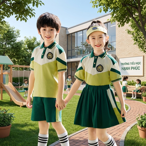 Uniforme préscolaire haut de gamme pour enfants, ensemble de vêtements de maternelle en tissu doux pour garçons et filles avec un design moderne - Product Image 1