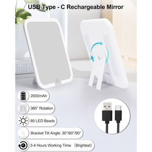 Bolsa de Maquillaje con Espejo LED, Organizador de Cosméticos de Viaje Grande para Mujeres y Maquilladores, Portátil, de PU - Product Image 2
