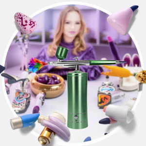 Pistolet de pulvérisation sans fil en cuivre ABS, rechargeable par USB, alimentation par gravité, pour gâteaux, nail art, maquillage, couleur or - Product Image 6