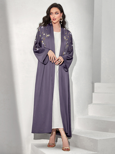 Abaya Dubaï 2026 en gros, abayas modestes pour femmes, abaya simple, robe abaya, abaya de luxe brodée, abaya en gros, logo personnalisé - Product Image 5