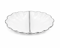 Bol à noix en aluminium en deux parties |   Plat de service décoratif à compartiments pour fruits secs, collations, bonbons, table à manger, cuisine, décoration de la maison, ensembles cadeaux