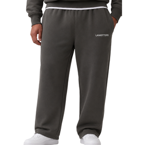 <b>Men</b>’s Fleece Sweatpants Relaxed Fit Straight Leg Casual <b>Trousers</b> Elastic Waist Side Pockets Soft Heavyweight <b>Lounge</b> Pants - Product Image 1