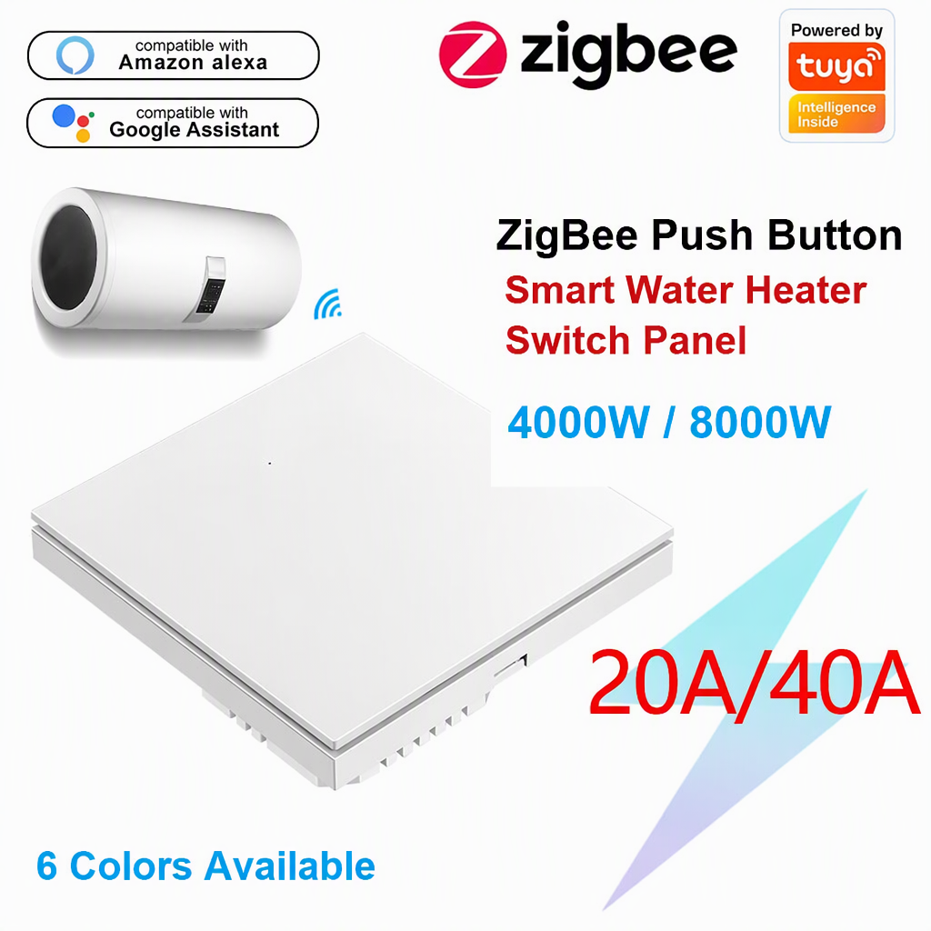 ZigBee Smart Water Heater Switch Tuya Voice Control Wall Switch 20A 4000W 40A 8000W EU UK Standard for Alexa Google Home · image 1