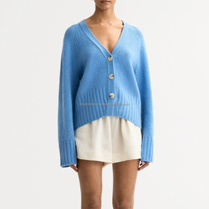 Cardigan tricoté unisexe à manches longues, design personnalisé, en laine/acrylique, avec boutons recouverts de laine épaisse et motif patchwork, idéal pour l'hiver - Vente en gros - Product Image 5