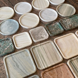 Ensemble de sous-verres en marbre travertin beige de qualité supérieure, 6 pièces, forme ronde, pierre naturelle, design rustique, sous-verres pour boissons, décoration de table, ensemble cadeau - Product Image 4
