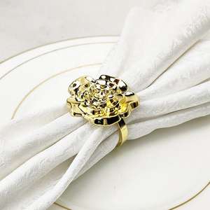 ชุดแหวนรองผ้าเช็ดปากแบบหรูหรา ใช้ซ้ำได้ อุปกรณ์ตกแต่งโต๊ะอาหารสุดหรูสำหรับงานเลี้ยงและงานปาร์ตี้ - Product Image 4