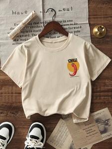 Camiseta de Mujer con Cuello Redondo, Manga Corta, Corte Regular, 100% Algodón Jersey, Estilo Casual Urbano, Transpirable, para Primavera/Verano - Product Image 6