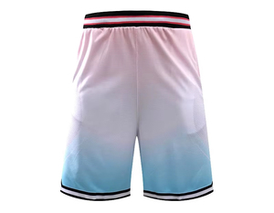 Men's Gradient Mesh Basketball Shorts Elastic Waist Breathable Regular Fit Summer Sportwear with Pockets - Product Image 2