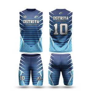 ชุดบาสเก็ตบอลพิมพ์ลายด้วยความร้อน โพลีเอสเตอร์ 100% ระบายอากาศได้ดี สั่งทำได้ ไซส์ใหญ่พิเศษ สำหรับฤดูร้อน แบบไม่มีแขน ราคาถูก - Product Image 6