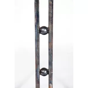 Scandinavian Metal Coffee Table with <b>Oak</b> Wood Top and Black Powder Coated <b>Frame</b> FurnitureRound Metal Coffee Table Industrial - Product Image 2
