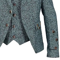 Fournitures d'usine : Nouvelle tenue traditionnelle écossaise pour homme en laine tweed grise, comprenant un kilt des Highlands, une veste et un gilet Argyll