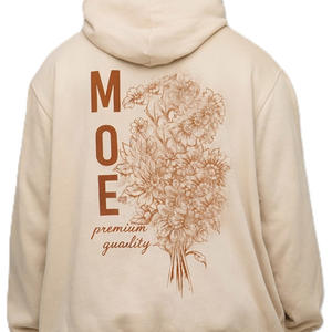 <b>Oversized</b> Cotton <b>Fleece</b> <b>Hoodie</b> for Men with Artistic Back Graphic Streetwear Sweatshirt OEM Wholesale Production - Product Image 3