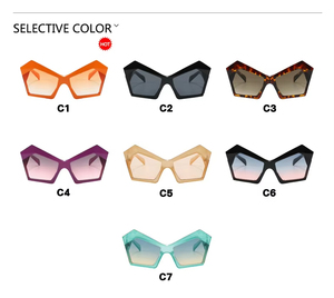 2025 New Arrival Trendy Pc Big Frame Uv400 <b>Sunglasses</b> Stylish Oversized Irregular Cat Eye <b>Sunglasses</b> for Women Men - Product Image 6