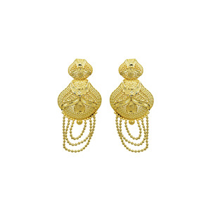 Bijoux de mode en gros, Parure de bijoux de mariée en or rempli 14K 18K 24K à motif floral, Parure de colliers lourds de style traditionnel de Dubaï - Product Image 4