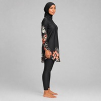 Ensemble de burkini modeste de marque pour femmes arabes musulmanes, grande taille, avec imprimé frontal, séchage rapide, imperméable et anti-plis