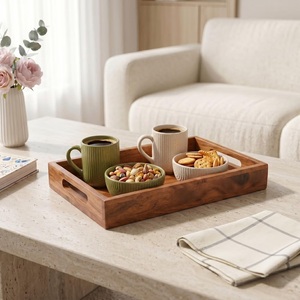 Unicorn Handicrafts Premium <b>Wooden</b> Serving <b>Tray</b> for Breakfast Coffee Tea Dining <b>Table</b> Home Restaurant Decorative Food <b>Tray</b> - Product Image 3