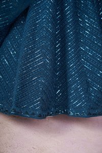 Blue Sequin Embroidered Wedding Lehenga Choli <b>Net</b> Dupatta Women Party <b>Dress</b> - Product Image 6