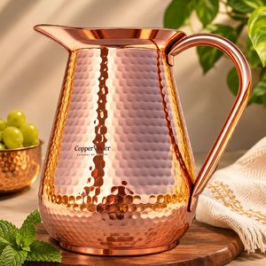 Jarra de Cobre Forjada a Mano, Diseño Sólido, Estilo Moderno, a Prueba de Fugas, Portátil, para Uso Doméstico, Regalo para Fiestas y Bodas, Vajilla - Product Image 1