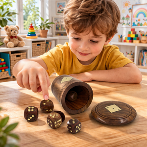 กล่องใส่ลูกเต๋าไม้พะยูงอินเดียทำมือพร้อมฝาปิด กล่องเก็บลูกเต๋าไม้คุณภาพพรีเมียม สไตล์โบราณ กล่องเกมส์ ขายส่ง ของขวัญ - Product Image 3