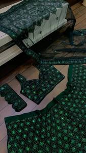 Lehenga Choli Verde Mar para Novia, con Bordado Intenso, Tela Suave de Secado Rápido para Invierno/Verano, Diseño de Alta Costura para Bodas y Fiestas, Ropa de Recepción para Mujer - Product Image 5