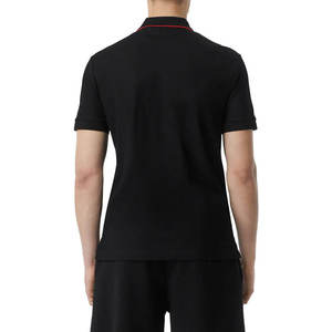 เสื้อเชิ้ตแขนยาวสีดำสองชั้นสำหรับผู้ชาย ผ้าฝ้าย 100% แต่งขอบตัดกัน ทรงปกติ สวมใส่สบาย มีโลโก้ด้านหน้า ผ้ากันยับ แห้งเร็ว - Product Image 6