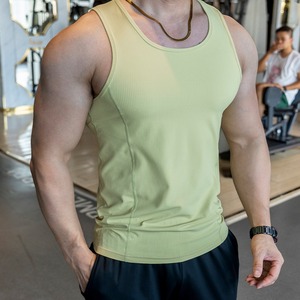 Camiseta sin Mangas de Punto para Hombre, Color Blanco Sólido, Cuello Redondo, Secado Rápido, Estilo Deportivo, 100% Poliéster - Product Image 5