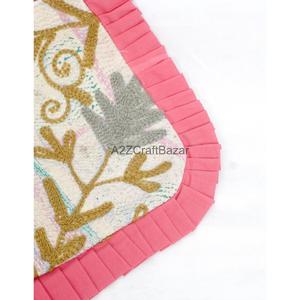 Indian Fashion Bohemian Style Designer Women Kantha Clutch Messenger Shoulder <b>Bag</b> Handmade Ruffles Suzani Embroidery Exhibition - Product Image 6