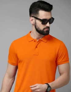 เสื้อยืดคอปกผ้าโพลีคอตตอนสีส้มสำหรับผู้ชาย KV - Product Image 4