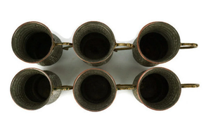 Juego de 6 Tazas de Cerveza de Metal Martillado Vintage con Asas, Borde de Cobre, Taza de Aluminio, Colección 2026, Juego de Tazas de Cobre Ayurvédicas - Product Image 4