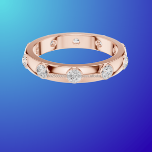 Blingora 14K แหวนหมั้นเพชรโมอิสสีทองแบบคลาสสิกสำหรับผู้หญิง - Product Image 1