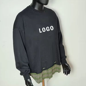 Camiseta de Alta Calidad OEM, Estilo Hip Hop, Dos en Uno, Sólida, Vintage, Lavada al Ácido, Doble Capa, Manga Larga, Nailon/Algodón - Product Image 5