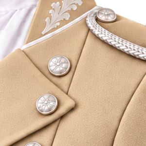 Traje de frac victoriano para hombre, estilo gótico, formal, de doble botonadura, chaqueta larga con bordado plateado, pantalones, disfraz de novio para boda - Product Image 4