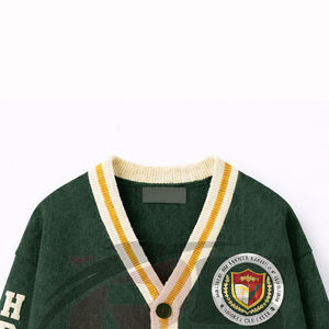 Cardigan universitaire personnalisé HBCU |   Pull sans manches en tricot boutonné sur le devant |   Vêtements de rue 100% coton écologiques - Product Image 2