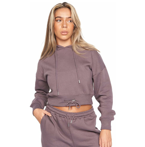 Sweat à capuche en molleton brodé personnalisé pour femme, manches longues, 100 % coton biologique, vêtements de sport tendance - Product Image 5