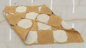 Tapis en jute tressé fait main à carreaux style bohème, rond ou carré, en fibres naturelles, pour une décoration intérieure rustique chic - Product Image 4