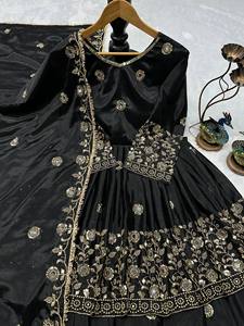 New designer party wear top Designer party wear lunching Top and Lahenga with embroidery Party wear with fancy duppata - Product Image 2