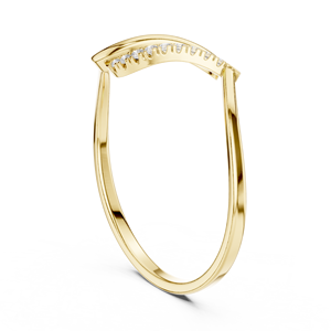 Anillos de oro macizo de 14k para mujer con diseño minimalista de diamantes de talla redonda y forma de espiga, ideales para regalo, compromiso, aniversario o boda. - Product Image 2